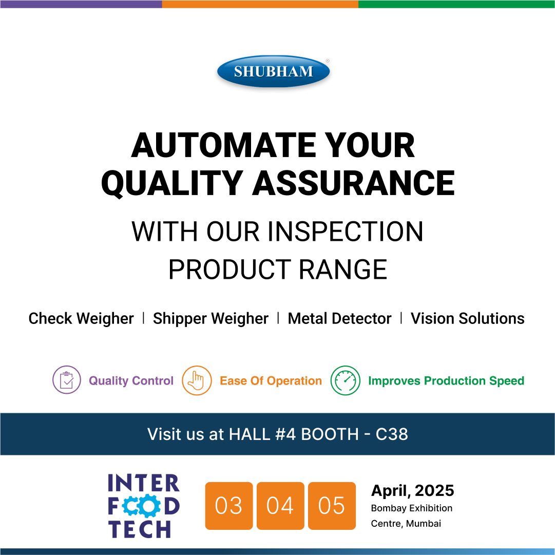 ShubhamAutoIn's tweet image. Exciting News! Shubham Automation is all set to showcase its cutting-edge automation and inspection solutions at Inter FoodTech 2025!

Stay tuned for more updates! See you there!
#InterFoodTech2025 #ShubhamAutomation #FoodTechInnovation #AutomationSolutions #InspectionTechnology
