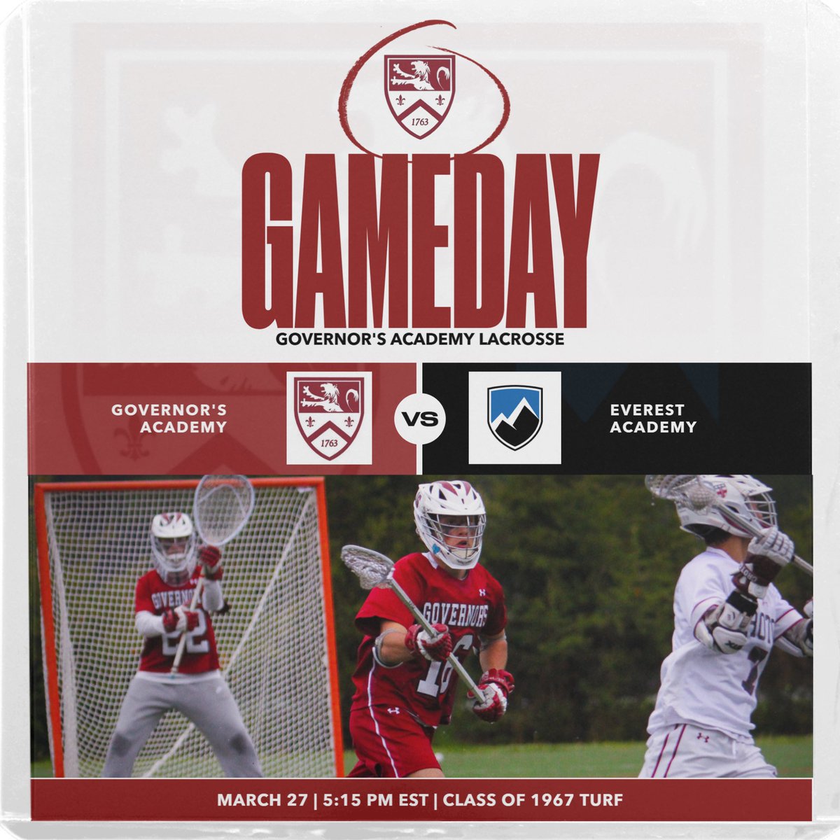 🚨GAMEDAY🚨
🆚 Everest Academy
⏰ 5:15 PM
📍Governor’s Academy

<a href="/GovsAthletics/">Governor's Athletics</a> <a href="/bostonlaxnet/">BostonLax</a> <a href="/ILPreps/">ILPreps</a> <a href="/NELaxJournal/">New England Lacrosse Journal</a>