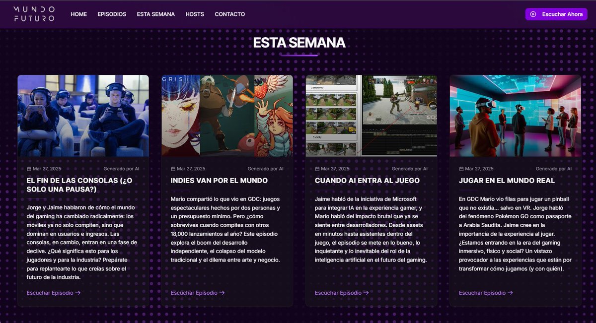 bilbeny's tweet photo. El nuevo episodio de @mundofuturo_ ya está arriba y a partir de hoy estaré compartiendo en vez del link de Spotify, nuestro web (se puede escuchar desde ahí y además con perks adicionales). Esta semana hicimos un Especial de Videojuegos. Pásele: https://t.co/k5ibwe0i3n https://t.co/KVCCOr8FJK