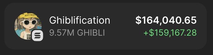 nft_cryptogang's tweet photo. Caught some pump with $GHIBLI 

Giving away $1000 / 10x winners ($100 each) 🏆

To enter:
- Drop your $SOL wallets below👇🏻
- Follow @nft_cryptogang 🔔
- Like &amp; repost this tweet ✅

Picking winners in 24 hours ⏰ https://t.co/c18lVMQaIQ