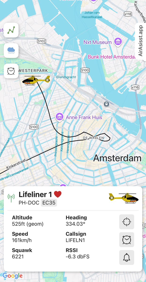 Lifeliner 1 weer vertrokken bij incident op De Dam in Amsterdam