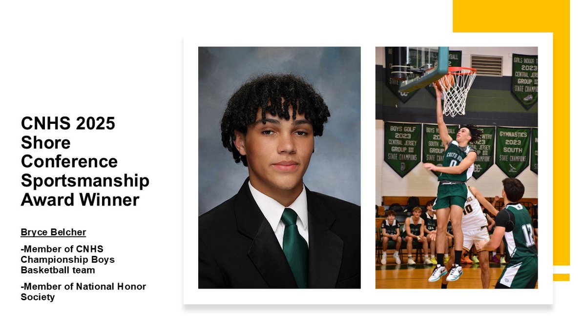 Congratulations to the 2025 CNHS Male Shore Conference Sportsmanship Award winner: Bryce Belcher! #CougarPride #CNHSSports