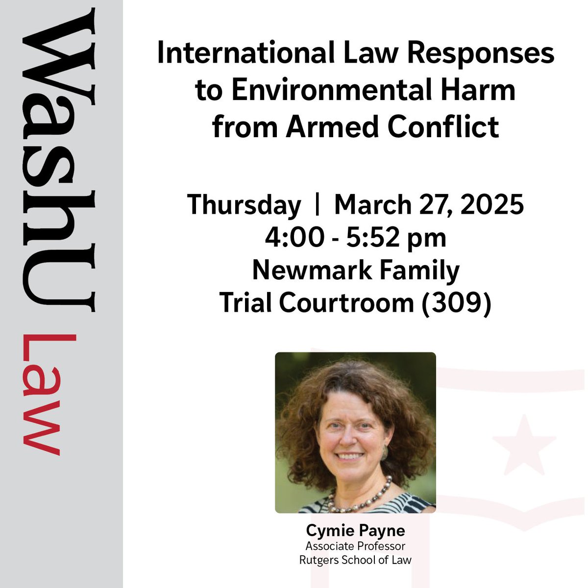 Welcome to <a href="/WashULaw/">WashULaw</a>, <a href="/CymiePayne/">Cymie</a>! Cymie is next up in the <a href="/HarrisWorldLaw/">The Harris Institute</a> International Law Colloquium, presenting on how international law can best address environmental consequences of war.