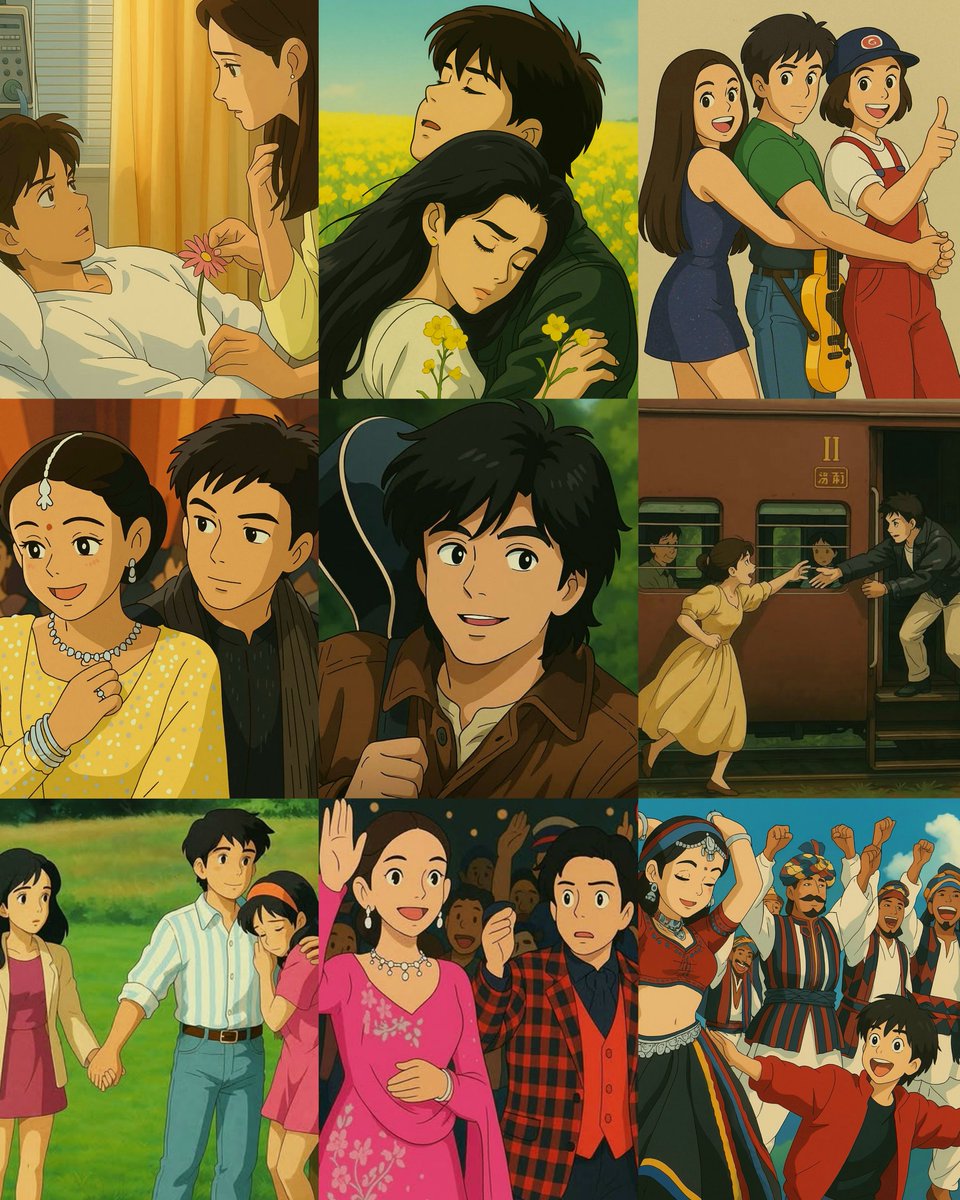 Shah Rukh Khan movies in Studio Ghibli style