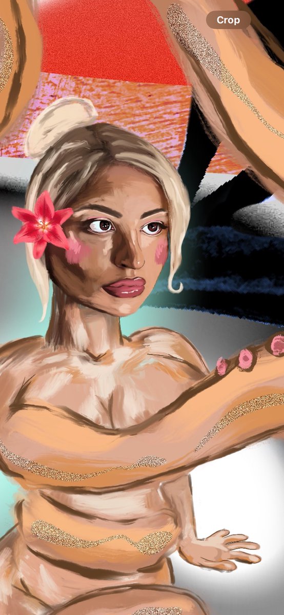Diving into this digital/mixed media portrait 🎨—still a work in progress! Thoughts?? 🥰🤗 #art #digitalart #mixedmedia #wip #portrait #ArtistsOnX
