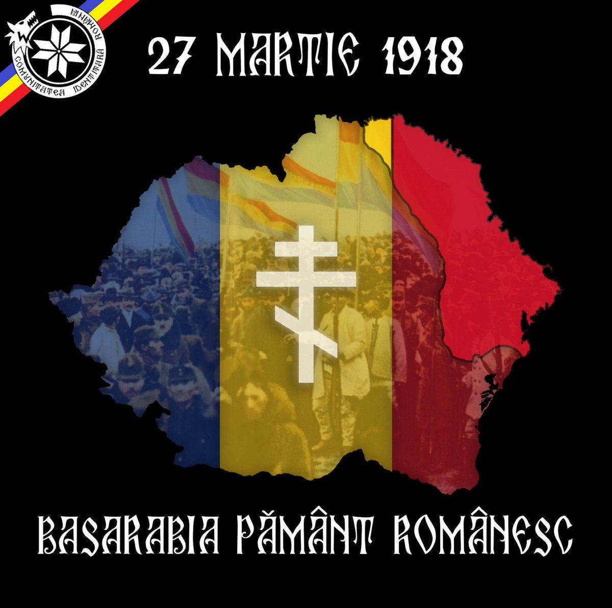 comunitateaide1's tweet photo. 27 Martie - Ziua Unirii Basarabiei cu România în 1918. 

Considerăm că generaţia noastră de români trebuie să aibă două obiective materiale esențiale: realizarea unei Românii prospere şi reîntregirea naţională. 

Hai să ne ridicăm şi să făurim UNIREA!

https://t.co/gcCnFeBw9W https://t.co/nLv7lnIFva