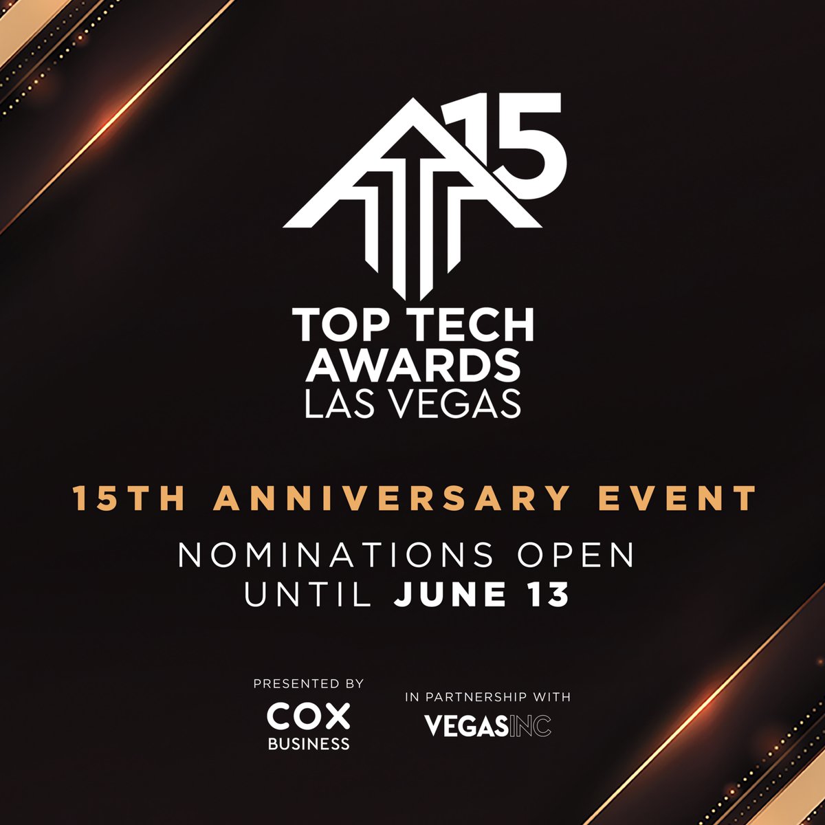Save the Date! The 15th Anniversary Top Tech Awards Las Vegas will be held on October 22, and nominations are officially open!
Nominations close June 13. Nominate your Tech leader here: bit.ly/2V6e6lV
#TopTechVegas #TTAVegas #TTAVegas25 #TopTech2025 #TTALasVegas