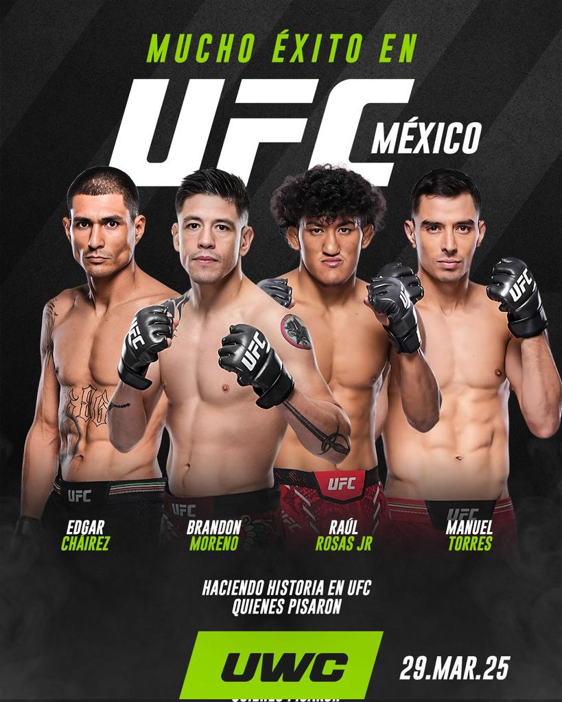 Éxito a nuestros ex peleadores en #UFCMEXICO EXCLUSIVO POR <a href="/UFCFightPass/">UFC FIGHT PASS</a>
