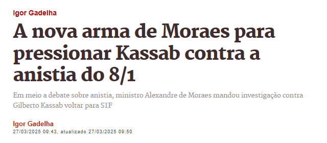 1) Um país onde o Parlamento é coagido por outros poderes não pode ser uma democracia.

2) Um regime que não é uma democracia não pode estar defendendo a democracia.

É tão simples quanto isso.

O que falta para mais pessoas acordarem? Prender a mãe delas?