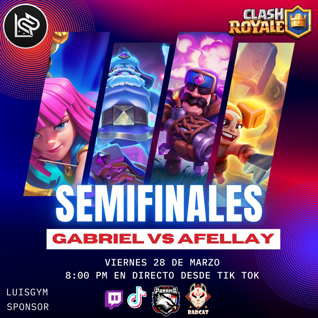 LPCRpa's tweet photo. 🔥 ¡Las SEMIFINALES de la Liga Panameña de Clash Royale están aquí! 🔥🏆

📅 Mañana | ⏰ 8:00 PM
🎥 En vivo por TikTok

¿Quiénes llegarán a la gran final? No te lo pierdas. ⚔️🔥 #ClashRoyale #LigaPanameñaCR #Semifinales https://t.co/5C1BpcHp3x