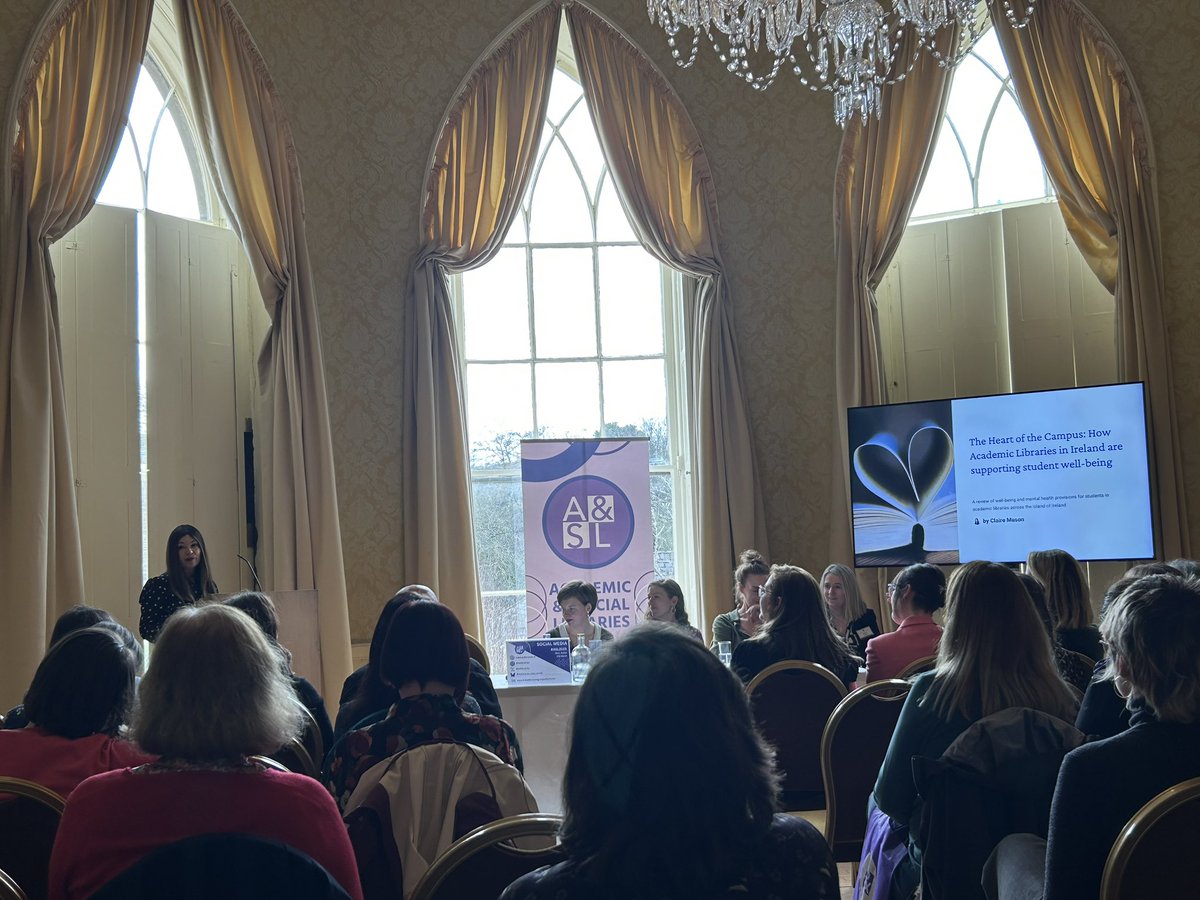 Saoirse de Paor (@saoirseperi) on Twitter photo Next up, my <a href="/library_MU/">Maynooth University Library</a> colleague <a href="/masonclairec/">clairemason</a> (former <a href="/DCULIB/">DCU Library</a>) on "How Academic Libraries in Ireland are supporting student wellbeing" 👏🏼 #ASL2025 Next up, my <a href="/library_MU/">Maynooth University Library</a> colleague <a href="/masonclairec/">clairemason</a> (former <a href="/DCULIB/">DCU Library</a>) on "How Academic Libraries in Ireland are supporting student wellbeing" 👏🏼 #ASL2025