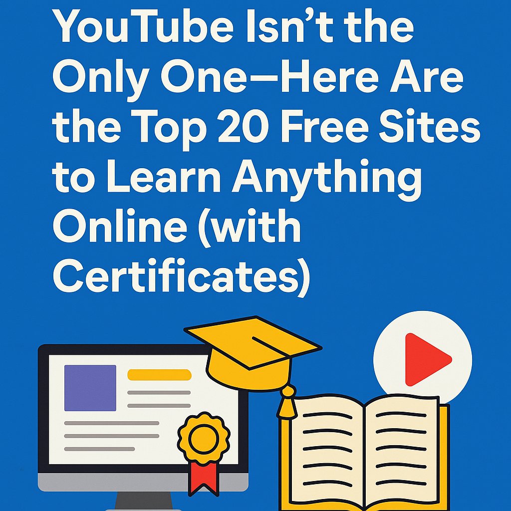 YouTube Isn’t the Only One—Here Are the Top 20 Free Sites to Learn Anything Online (with Certificates)
timeofinfo.com/top-20-free-si…
#education #learning #freesitetolearn #Course #freecourse #onlineeducation