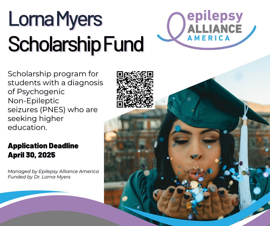 If you or someone you know has a diagnosis of PNES and is pursuing higher education, we invite you to apply for our scholarship, funded by Dr. Lorna Myers, author of Psychogenic Non-Epileptic Seizures: A Guide.

Applications are open until April 30!

epilepsyallianceamerica.org/lorna-myers-pn…