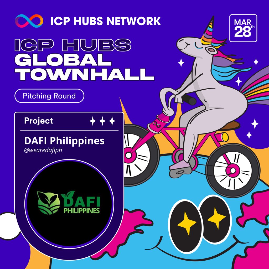 icphub_PH's tweet photo. 🚀 PH innovation takes the global stage! ♾️🇵🇭

𝗗𝗔𝗙𝗜 (@wearedafip) is set to pitch at the ICP HUBS Townhall: Global Pitching Round! 🌍🔥 With 50+ VCs, mentors, and angel investors watching, this is a huge milestone for the Filipino #Web3 builder community! Let’s show our full support! 💪

📅 March 28
⏰ 12NN (PH Time)
📲 Asia Alliance Segment: 12:00 PM (GMT+8)
📍 Register here: https://t.co/cAxCpZnABF

✨ Watch it LIVE on @ICPHUBS and cheer for 𝗗𝗔𝗙𝗜 #ICP as they represent the 🇵🇭 on the global stage! 🎉

#ICPHubs #BuidlTheWorld
