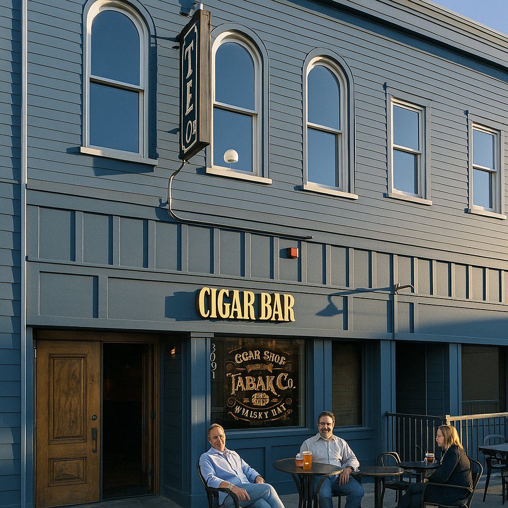I understand a new image gen model for ChatGPT just went online. I see some great potential for architectural study. Two images: Change Tabak to blue siding, and Change SBJ to a sushi restaurant.
