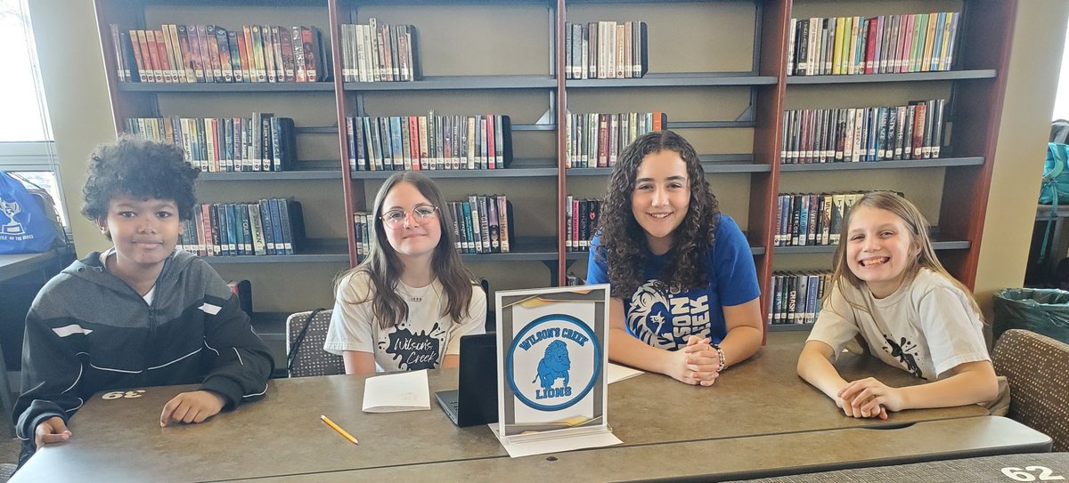 WCreekLibrary's tweet image. Our Battle of the Books team is ready for competition! Let&apos;s go, Lions! @officialSPS @WilsonsCreekInt #spsreads #SPSlib #SPSBOB