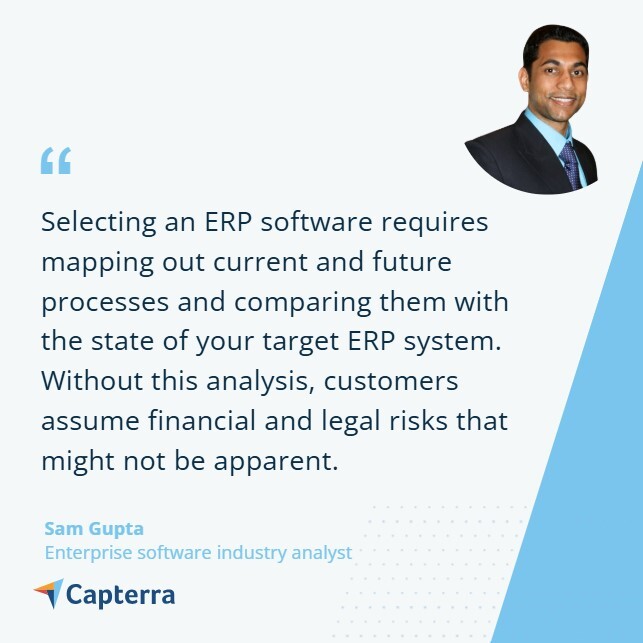 Considering a new #ERP?

Industry analyst <a href="/Samguptausa/">Sam Gupta</a> advises businesses: "Map out processes to avoid hidden risks."

Evaluate factors such as budget constraints, support requirements, and the number of users.

Read our ERP software guide here 👉 bit.ly/41AN2h2