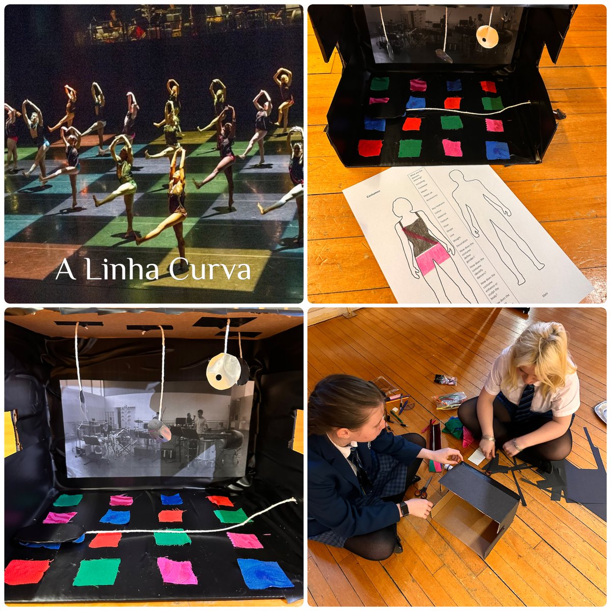 SandhighDance's tweet photo. Year 11 GCSE revising set, props, costume and lighting today @SandbachHigh https://t.co/W7prUapJx5