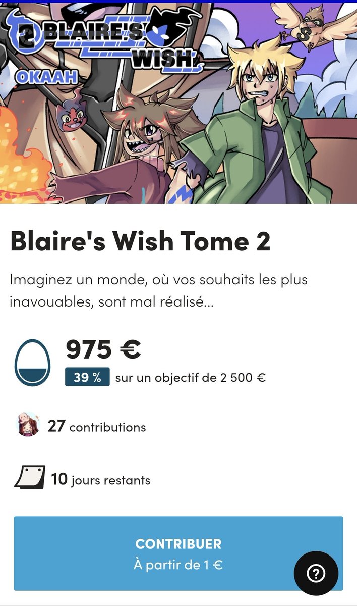 OKaahPM's tweet photo. Plus qu'un Pack Proviseur à 25 euros pour enfin atteindre les 1000€ !!!!

Go achetez votre tome de Blaire's Wish !!!!!
https://t.co/TVBO1hCmbb https://t.co/5KOoI3SpbI