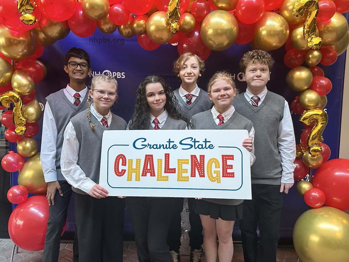 Check it out: Our very own Granite State Challenge Team will be on PBS tonight!  Tune in tonight (03.27.25) at 8:30pm on PBS to see their challenge. Good luck to our amazing students on this team.