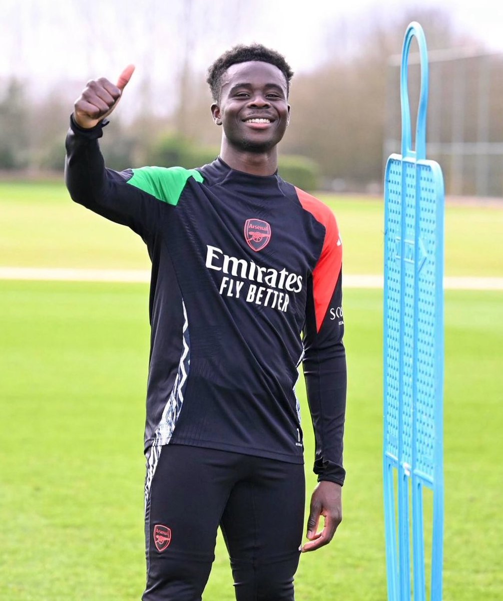 PatrickTimmons1's tweet photo. Bukayo Saka back in training. 

It’s enough to make a grown man cry. https://t.co/MVRB5u0aGi