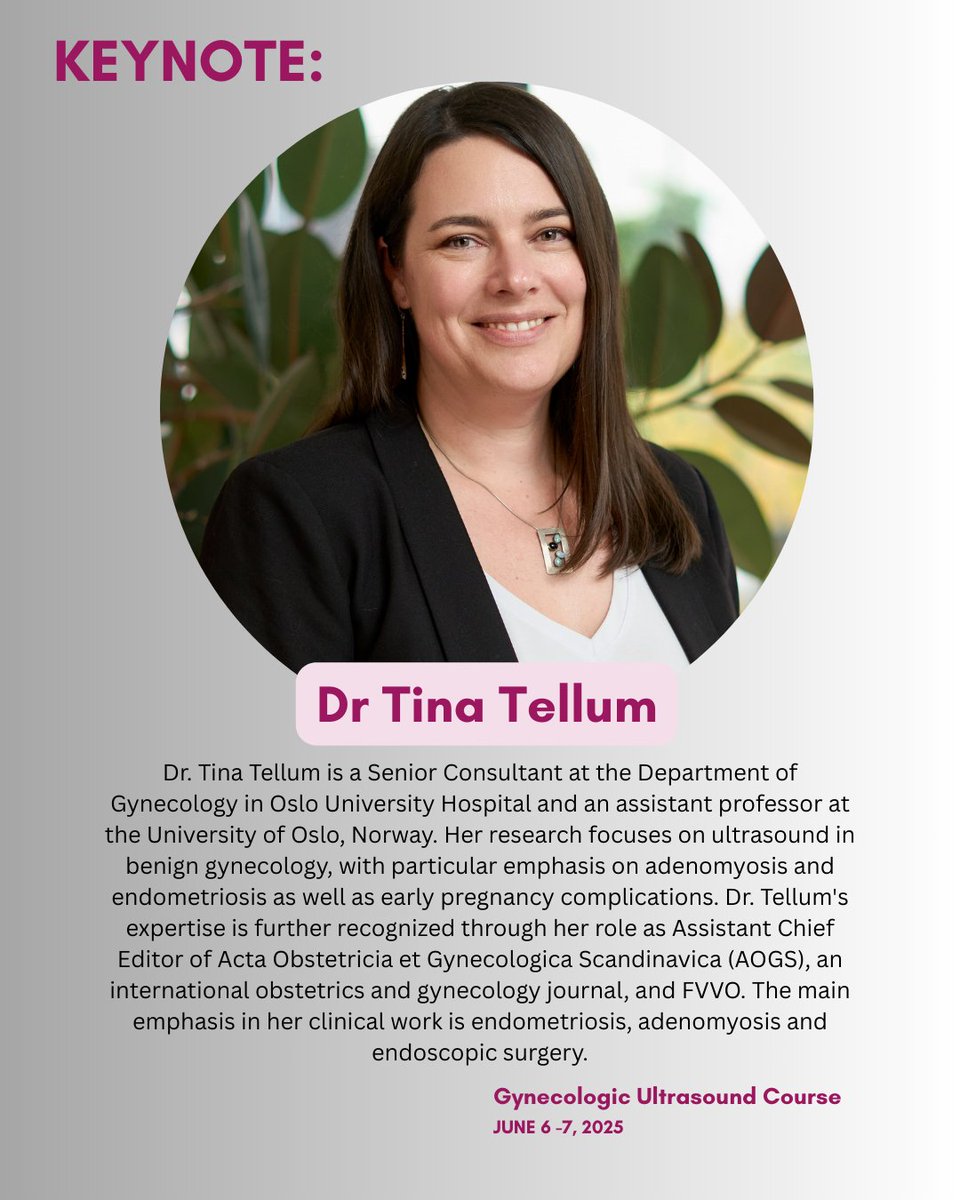 We are thrilled to announce Dr Tina Tellum as our International Keynote speaker for the Gynecologic Ultrasound Course, June 6-7, 2025. 
Don't miss it - register for in person or virtual lectures today! For more information and registration details visit cmas.ca/gyne-ultrasound