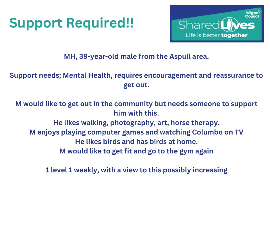#sharedlives #wigan #leigh #carers #volunteer #helpingothers
