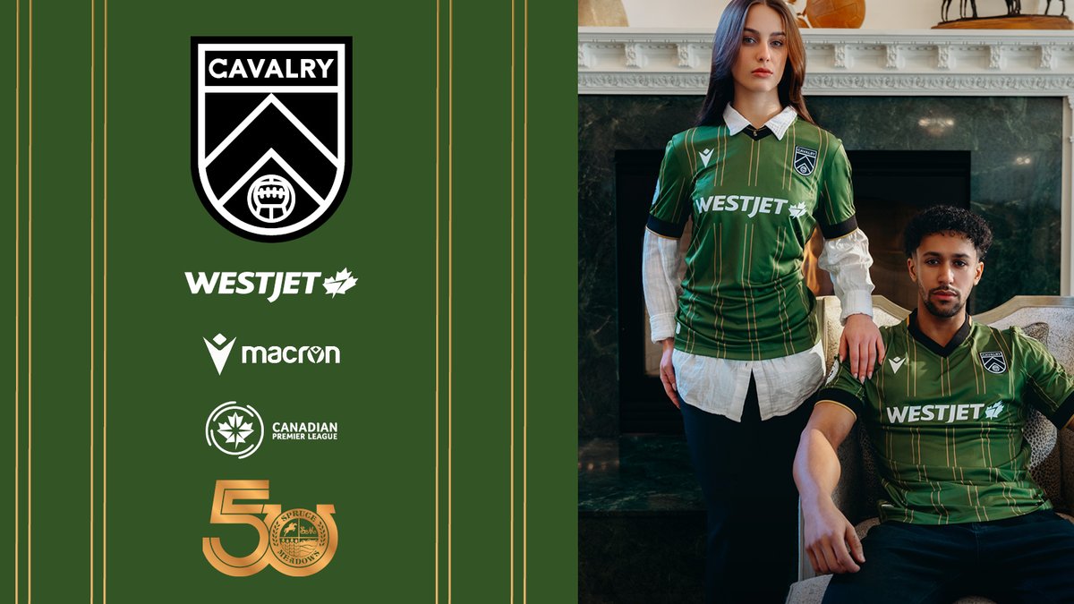 Let’s talk details 👇

⚔️ Black crest and accents
✨ Gold pinstripes (one set for every season) and for our 2024 Championship win
🖤 Cavalry Green &amp; black combo
🏆 Gold Spruce Meadows 50TH logo to seal it

From the pitch to the podium—this kit’s got history woven in.

🔥