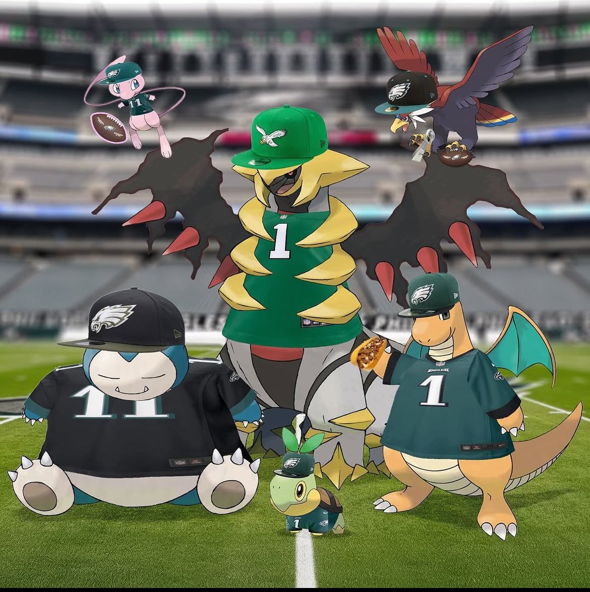Bird gang 🦅 Mans dragonite with the Philly cheesesteak 🔥 #Eagles  #Pokemon #pokemonunite