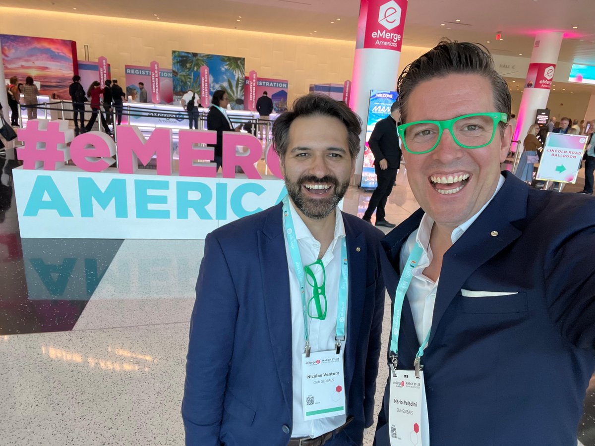 Club GLOBALS (@clubglobals) on Twitter photo Club GLOBALS is in #Miami!🇺🇸
<a href="/mariopaladini/">Mario Paladini</a> and Nicolás Ventura are on the scene this week, taking part in <a href="/eMergeAmericas/">eMerge Americas</a> — and much more.
📍If you’re in Miami and looking to connect — let’s meet.
#ClubGLOBALS #eMergeAmericas #MiamiTech #StartupEcosystem #FloridaTech Club GLOBALS is in #Miami!🇺🇸
<a href="/mariopaladini/">Mario Paladini</a> and Nicolás Ventura are on the scene this week, taking part in <a href="/eMergeAmericas/">eMerge Americas</a> — and much more.
📍If you’re in Miami and looking to connect — let’s meet.
#ClubGLOBALS #eMergeAmericas #MiamiTech #StartupEcosystem #FloridaTech