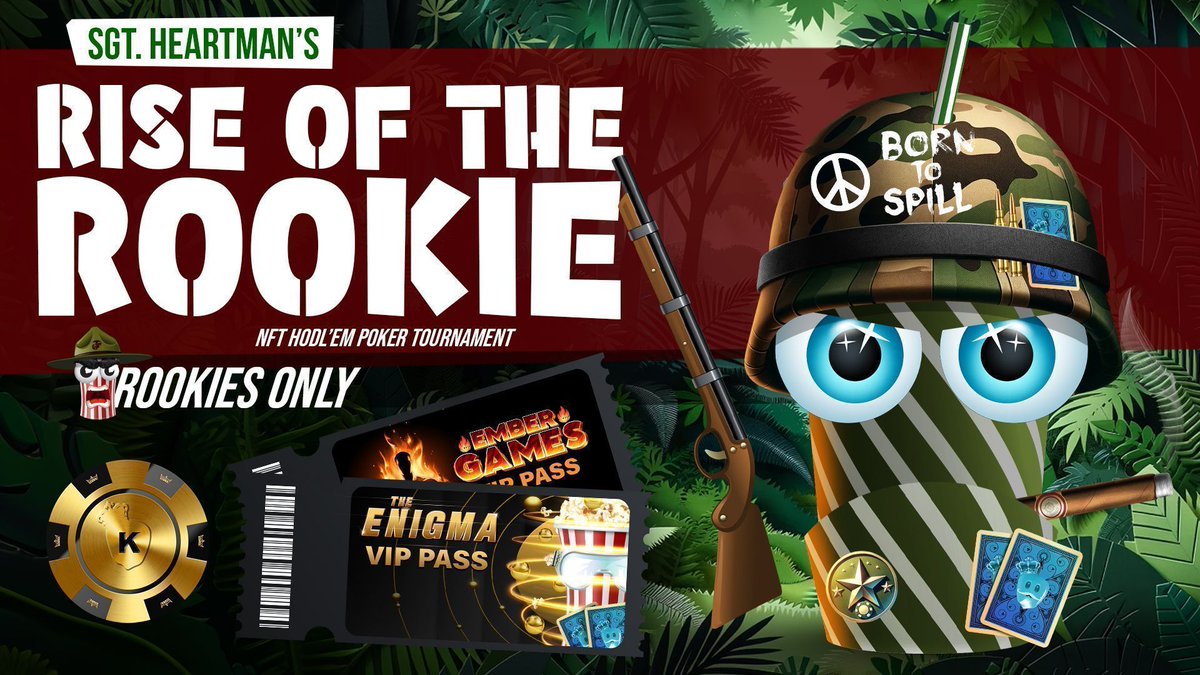 🍀Rise of the Rookie 
Rookies ONLY Poker Tournament Today @ 4pm CST 

Top Prize 👉 Enigma VIP Pass 🎫 + 200 K-Coin  
 
Check out our website,  
your central hub for navigating the CryptoCorn ecosystem 👇  
cryptocorn.io
