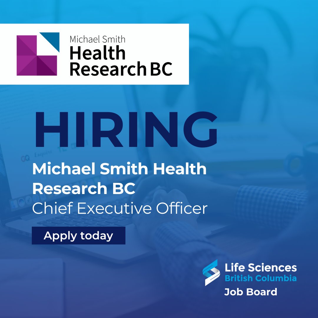 Life Sciences BC (@lifesciences_bc) on Twitter photo LSBC JOB BOARD: <a href="/HlthResearchBC/">Michael Smith Health Research BC</a> is hiring a Chief Executive Officer
Learn more and apply here: lifesciencesbc.ca/job/chief-exec… LSBC JOB BOARD: <a href="/HlthResearchBC/">Michael Smith Health Research BC</a> is hiring a Chief Executive Officer
Learn more and apply here: lifesciencesbc.ca/job/chief-exec…