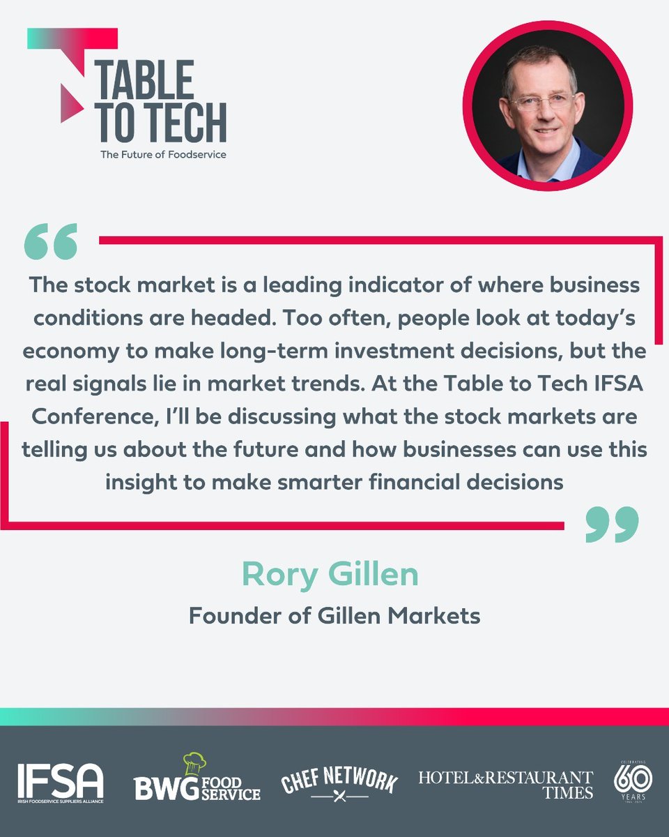 catexexhibition's tweet image. MEET RORY GILLEN

At the Table to Tech IFSA Conference, Rory will be speaking on &quot;What Lies Ahead for the Economy: Stock Markets as an Indicator.&quot;

🎟️ Don’t miss out—grab your ticket now! Click the link in our bio.

#FutureOfFoodservice #IFSAConference #TableToTech