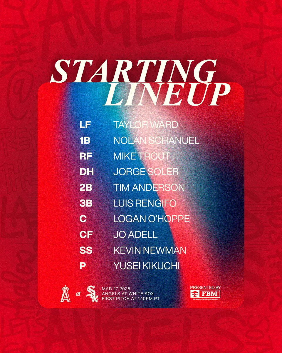 Angels's tweet image. Game 1️⃣

📺: @FanDuelSN_West
📻: @AngelsRadioKLAA, AM830 app (Spanish)

#RepTheHalo x @FBMSupply