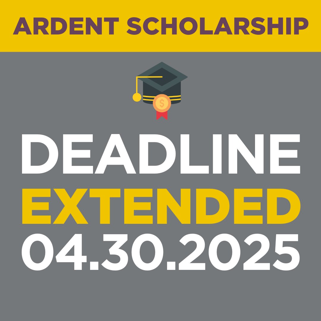 Great news, high school seniors:

We've extended our scholarship application deadline to April 30, 2025. 🎓

Start your application at ardentcu.org/scholarship