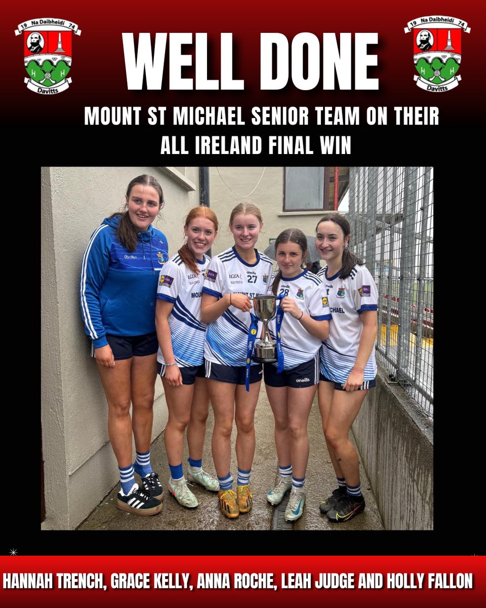 DavittsGAA_LGFA's tweet photo. Well Done Girls 👏🏼 Huge Achievement https://t.co/oZ01wzSFBU