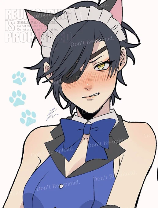 女体化/過去絵リメイク例の猫耳衣装さま。 
