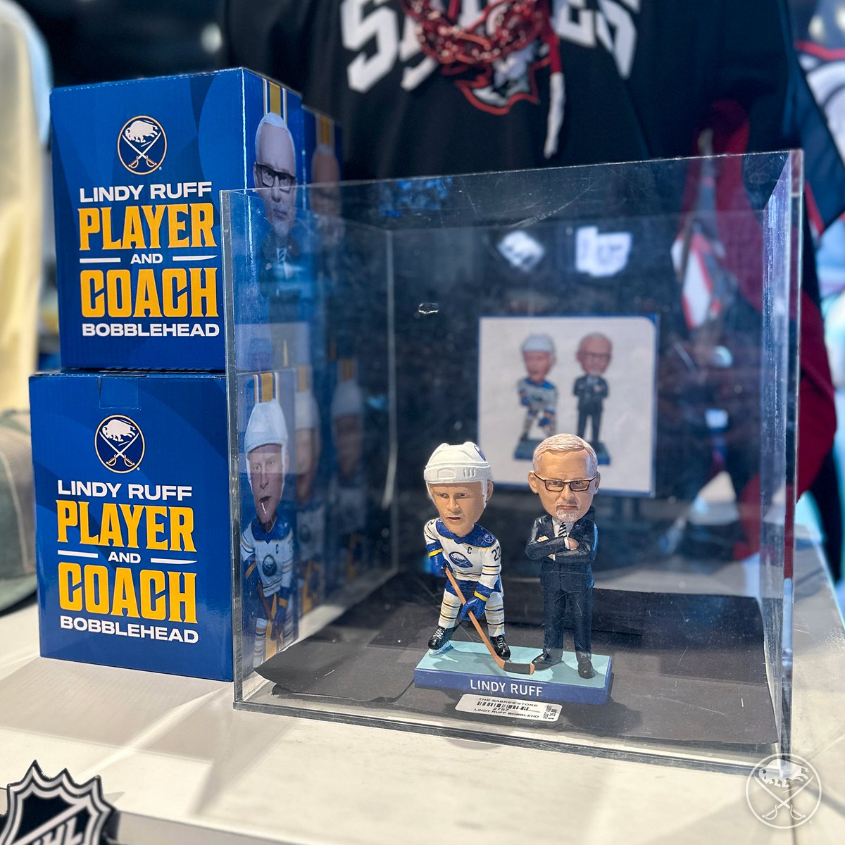 Lindy Ruff bobbleheads are available NOW in the Sabres Store‼️ 

Stop in to get yours!