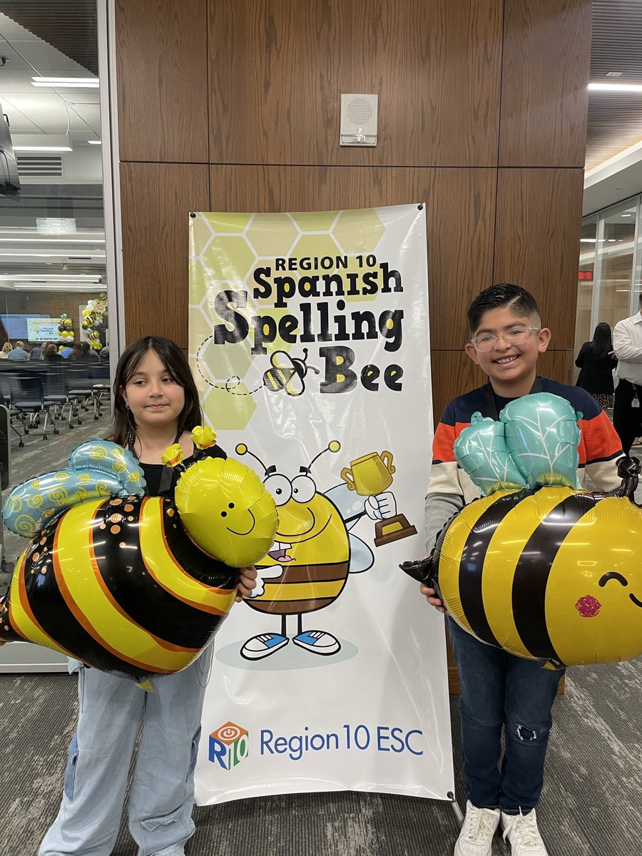 Julieta from <a href="/PISD_Mitchell/">Mitchell Elementary</a> and Juan Pablo from <a href="/ChristieCubs/">Christie Cubs</a> represented <a href="/Plano_Schools/">Plano ISD</a> at the <a href="/Region10ESC/">Region 10 ESC</a> Spanish Spelling Bee! We’re so proud of their achievements! 🐝