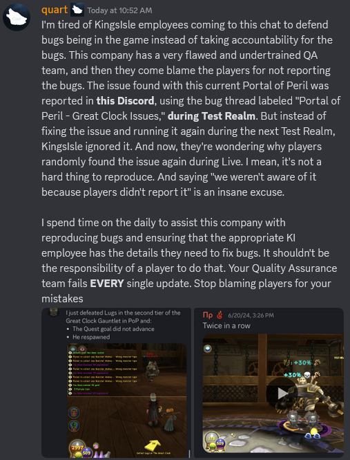 theatmoplex's tweet photo. ATMOPINION: Today's announcement from Falmea is great to see - here are our thoughts. 

1. The game needs large, persistent announcements in client - not everyone is on Discord 
2. The QA team needs an internal audit - when every issue leads back to them, that's very concerning https://t.co/ALgnQuXFKZ