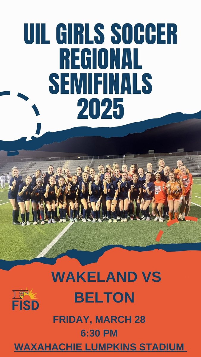 Coach Isom (@coach_isom60) on Twitter photo <a href="/WakelandHS/">Wakeland High School</a> soccer back on the pitch tomorrow for the regional semifinals!
<a href="/WakeSoccer/">Wakeland Soccer</a> <a href="/wakelandgsoc/">Wakeland Girls Soccer</a> <a href="/WakelandHS/">Wakeland High School</a> soccer back on the pitch tomorrow for the regional semifinals!
<a href="/WakeSoccer/">Wakeland Soccer</a> <a href="/wakelandgsoc/">Wakeland Girls Soccer</a>