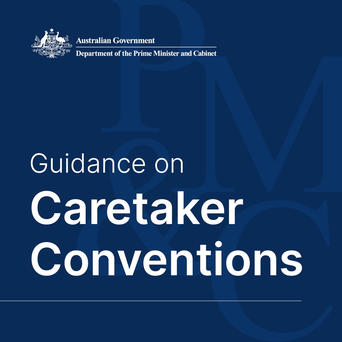 Department of the Prime Minister and Cabinet (@pmc_gov_au) on Twitter photo The Government is now operating in accordance with caretaker conventions, pending the outcome of the 2025 federal election. Comments have been disabled for this period. pmc.gov.au/caretaker The Government is now operating in accordance with caretaker conventions, pending the outcome of the 2025 federal election. Comments have been disabled for this period. pmc.gov.au/caretaker