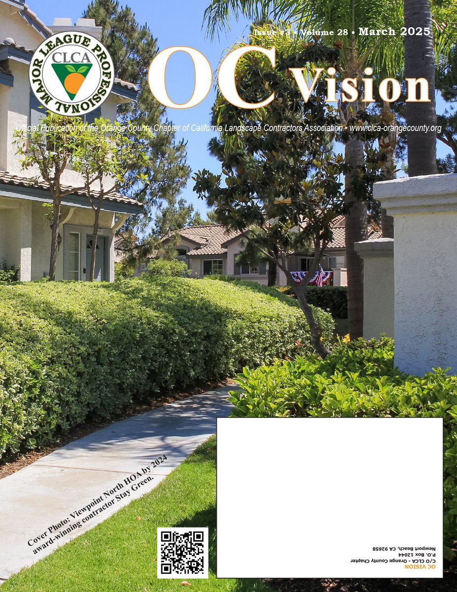 CLCAOCChapter's tweet image. The most recent issue of the OC Vision is available to read online. Check it out at out at static1.squarespace.com/static/5f90fb4…

#clcaorangecounty #clca #greenindustry #ocvision #greenindustrynews #landscapers #landscapeprofessionals