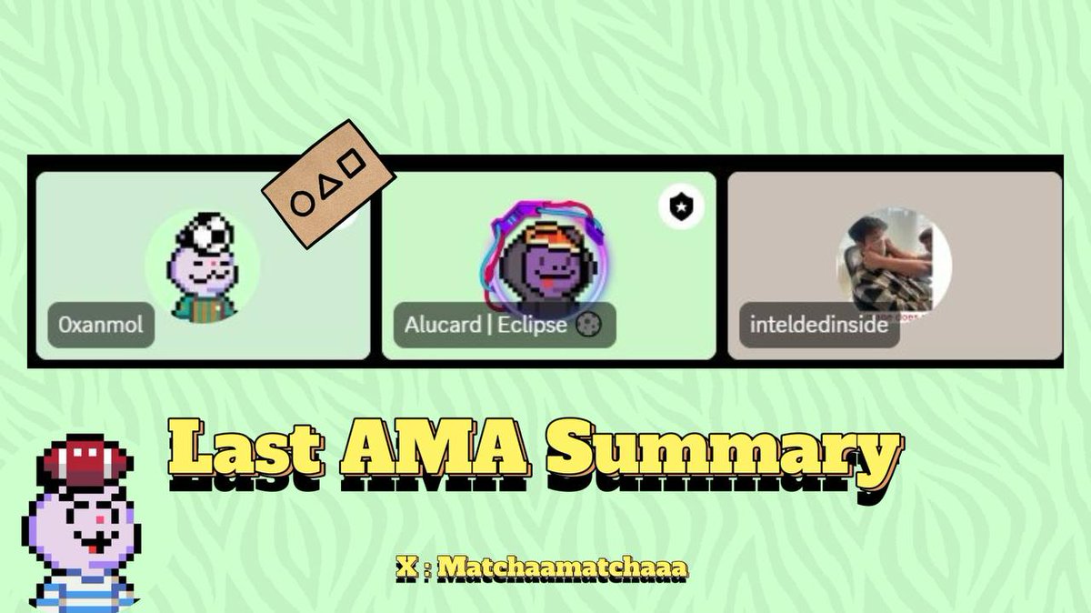 matchaamatchaaa's tweet image. GSVM fam💚
Matcha is back again with another summary of the AMA we had. 
It was a great time!   
Thank you to @Alucard_eth for always dedicating so much of his time to the @EclipseFND community, we&apos;re truly grateful. 

Today, we had two guests: @0xanmol and someone else…