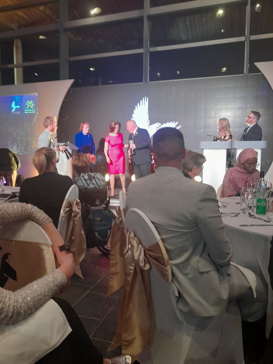 ValleyVeterans1's tweet photo. Paul won the St David Award Community Champion category tonight at the Senedd presented by the First Minister 
#Senedd 
#welshgov 
@WelshGovernment https://t.co/pjfZ5XfH8B