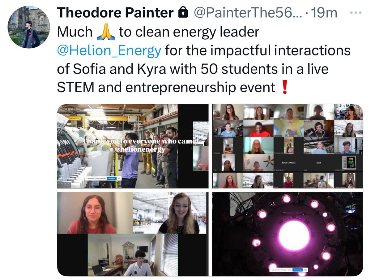 TaunyaPainter's tweet image. A big THANK YOU to @Helion_Energy from @PainterThe56262 for providing access to education, curiosity, and change!