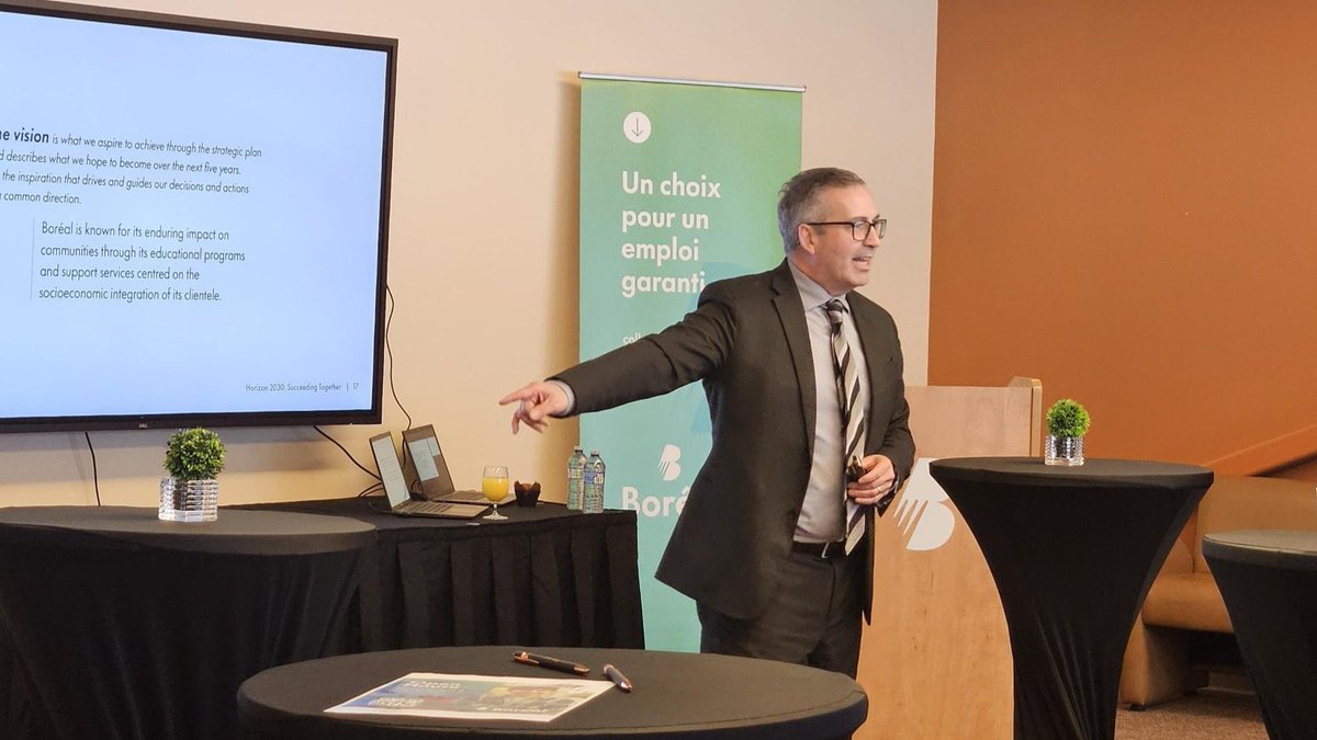 collegeboreal's tweet image. La communauté de #Timmins était au rendez-vous pour la présentation de notre nouveau plan stratégique.
4 axes guideront Boréal pour les 5 prochaines années :
1️⃣ Accompagnement
2️⃣ Impact communautaire
3️⃣ Agilité
4️⃣ Durabilité
#UnChoixQuiChangeTout
#PlanStrat2025Boréal2030
#ONfr
