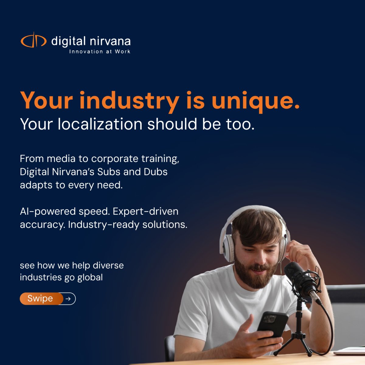 Digital_Nirvana's tweet image. Tailored Localization for Every Industry.

Where to Find Us: NAB Show 2025 | April 6-9 | Las Vegas Convention Center | Booth SL9810
Book a Meeting: vist.ly/3mydhes

#DigitalNirvana #NABShow2025 #ContentLocalization #AITranslation #GlobalReach #SubsAndDubs