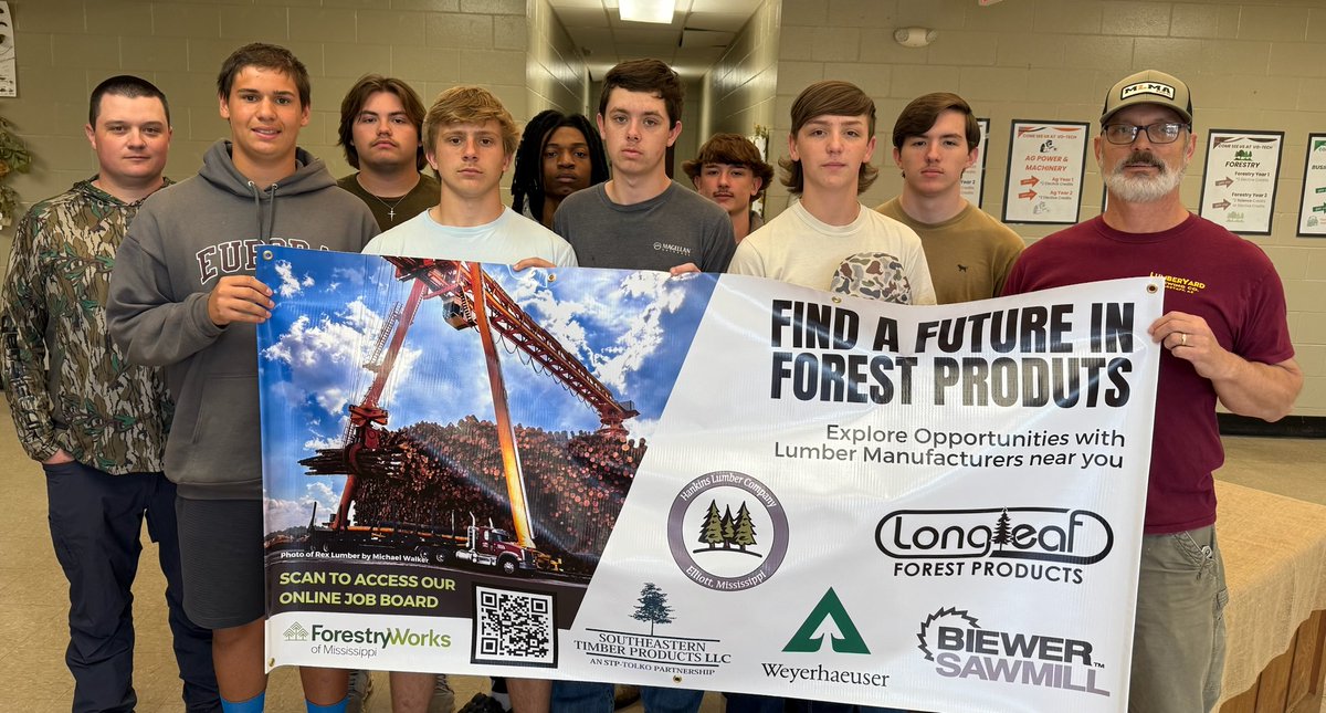 MSU Forest Resources (@msu_cfr) on Twitter photo Recruiting new leaders into natural resources is everyone's job. #MSUCFR alumnus Ray Beeson dropped of a banner at <a href="/EuporaEagles/">Eupora High School 🦅</a> Vo-Tech funded by MLMA and Forestry Works. Recruiting new leaders into natural resources is everyone's job. #MSUCFR alumnus Ray Beeson dropped of a banner at <a href="/EuporaEagles/">Eupora High School 🦅</a> Vo-Tech funded by MLMA and Forestry Works.