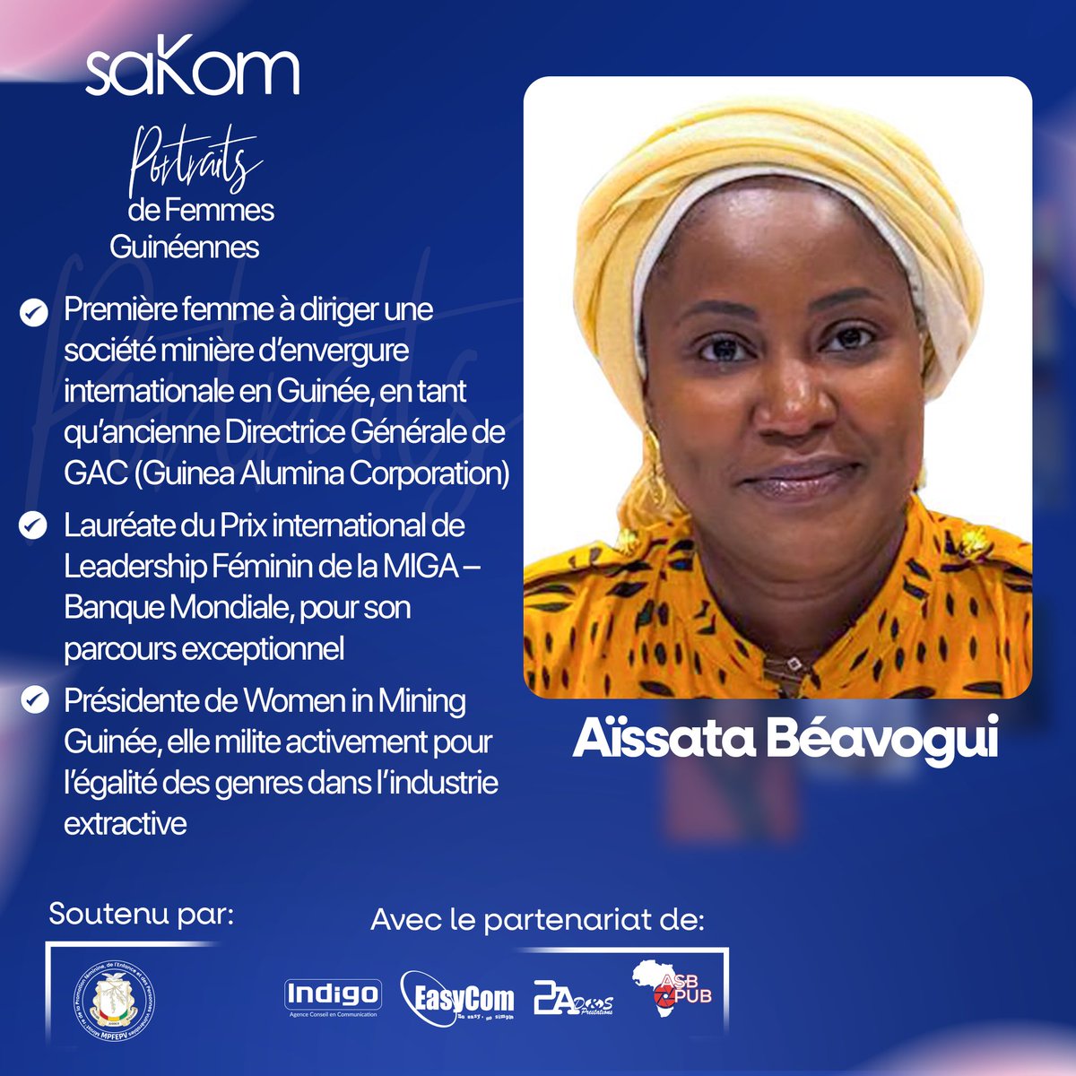 « Briser les barrières n’est pas une option, c’est une responsabilité. Chaque femme qui avance ouvre la voie à mille autres. » 

- Aïssata Béavogui

<a href="/BeavoguiAissata/">Aïssata Béavogui</a> 

#SAKOM #Guinée #MoisDeLaFemme #PortraitsDeFemmesGuinéennes #DroitsDesFemmes #8Mars2025